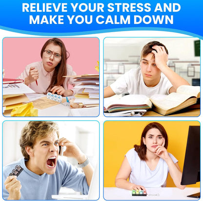 2 Pcs Keyboard Fidget Toy, Loud & Silent Fidget Keychain with LED Lights, Stress Relief Clicker Fidget Keyboard, Boost Focus and Calm Anxiety for Library Office Home