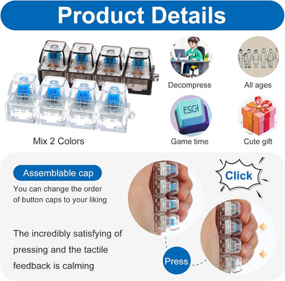 4-Button Keyboard Fidget Toy Keychain — Stress Relief, Focus & Anxiety Decompression Tool