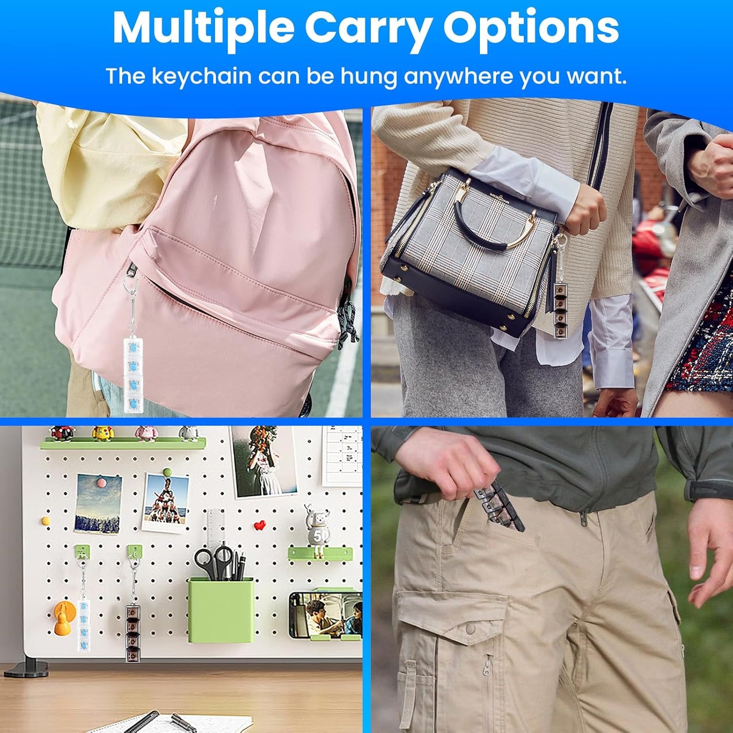 2 Pcs Keyboard Fidget Toy, Loud & Silent Fidget Keychain with LED Lights, Stress Relief Clicker Fidget Keyboard, Boost Focus and Calm Anxiety for Library Office Home