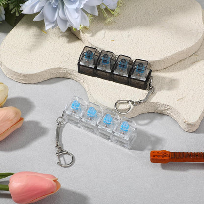4-Button Keyboard Fidget Toy Keychain — Stress Relief, Focus & Anxiety Decompression Tool